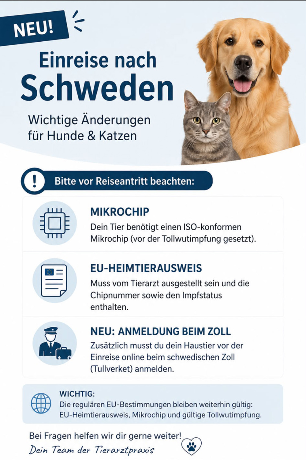 Neue Einreisebestimmungen für Schweden